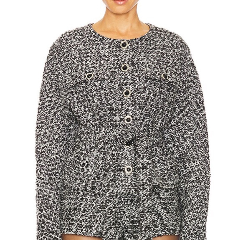Lovers + Friends Black and White Bomber Jacket